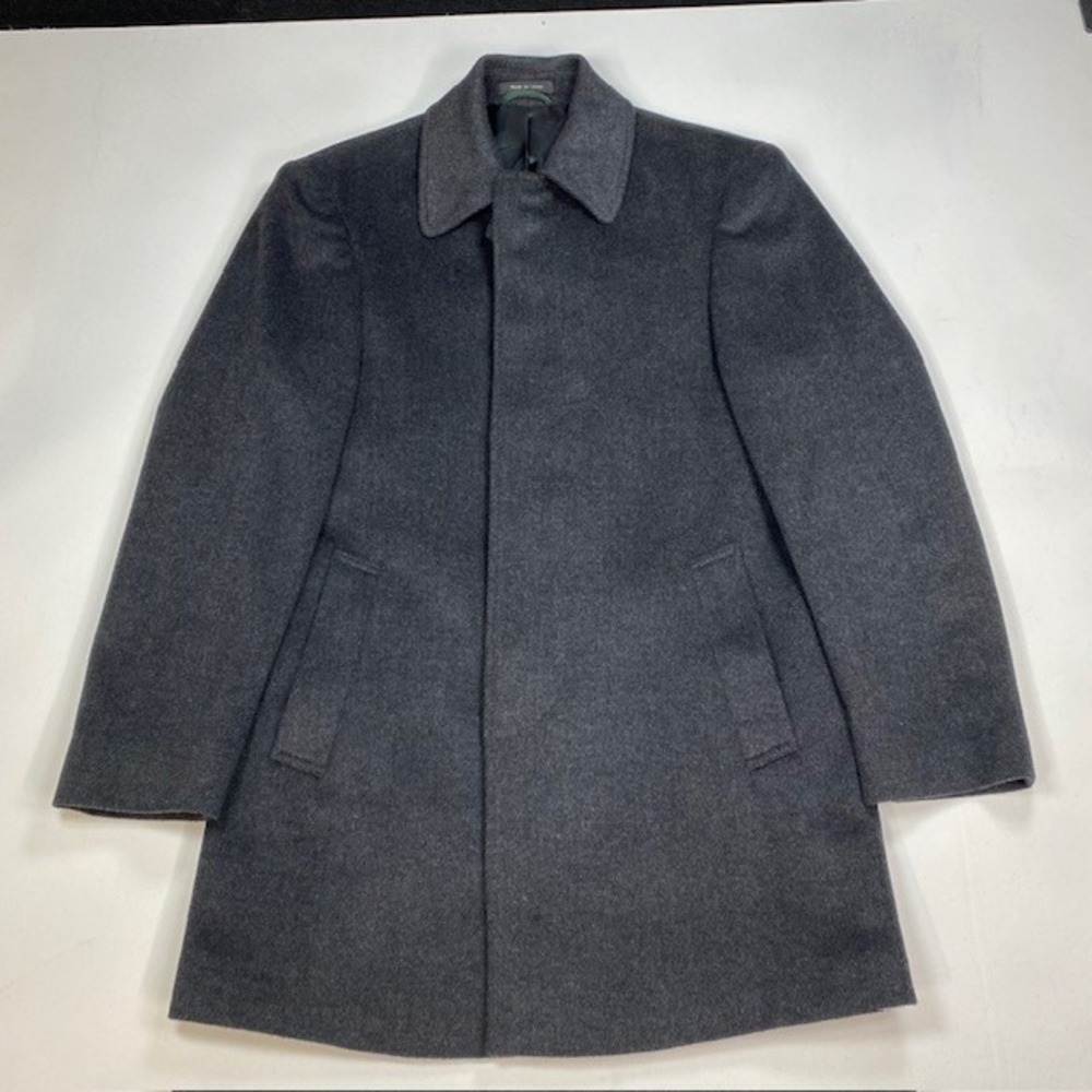 Lauren Ralph Lauren Mens Gray Wool Blend Herringbone Overcoat 36S JEAKO-2WT0011